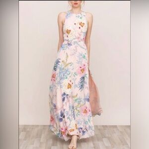 NWT Yumi Kim Pink Floral Halter Maxi